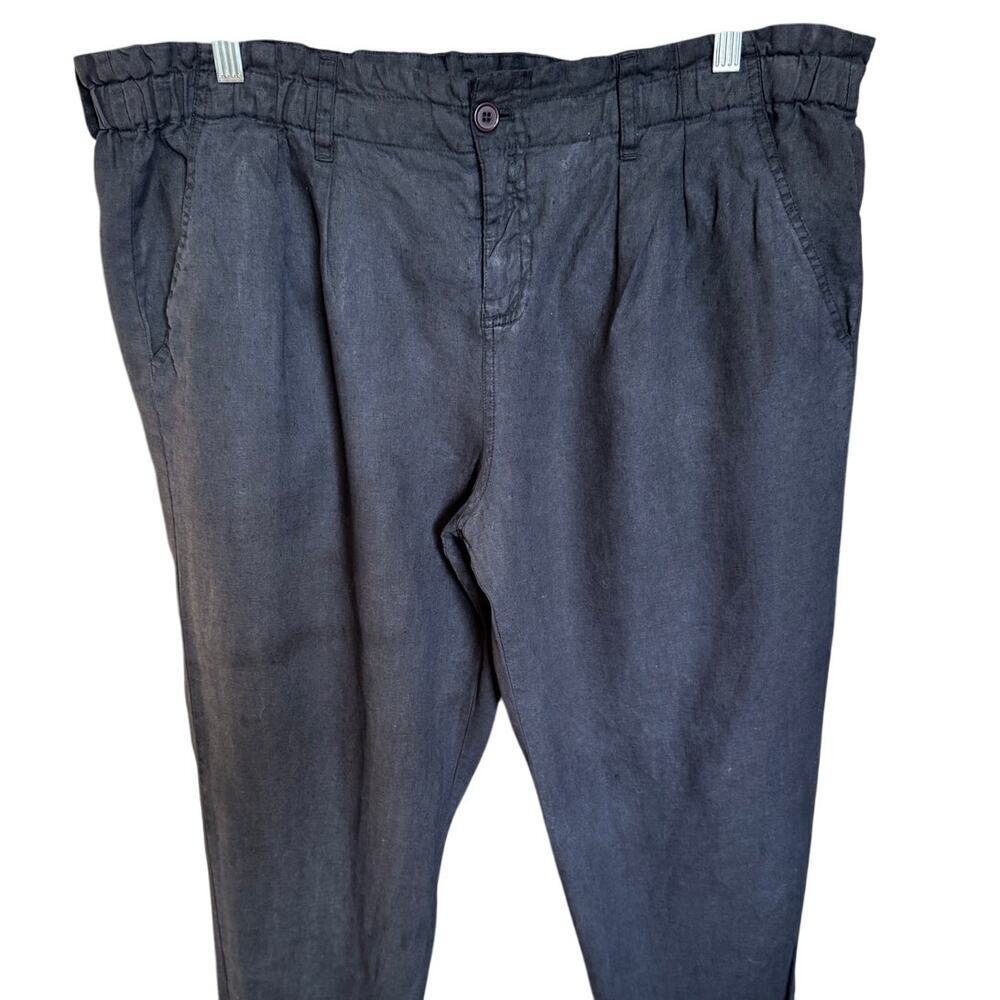 Johnny Was Linen Pleated Pant Trouser High Rise Relaxed Fit Black Size XL - Picture 3 of 12
